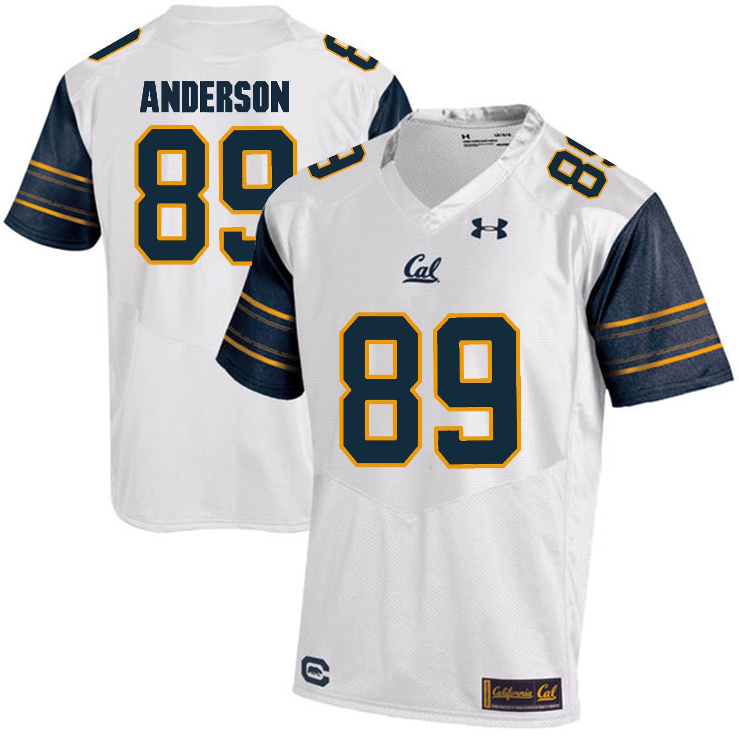Men California Golden Bears #89 Stephen Anderson White Customized NCAA Jerseys1->customized ncaa jersey->Custom Jersey